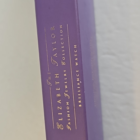 ELIZABETH TAYLOR AVON Rhinestone on Black Strap Watch - Picture 7 of 10